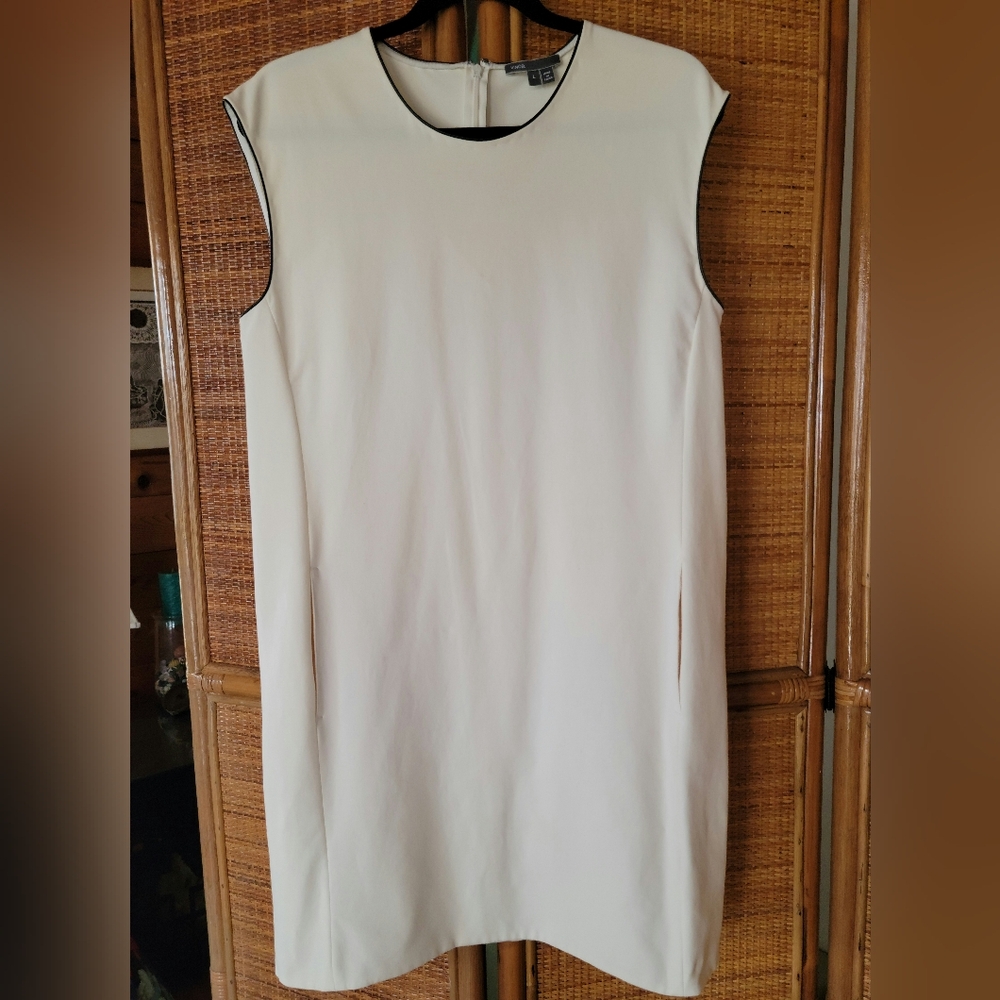 Vince Ivory Dress with Black Accents
